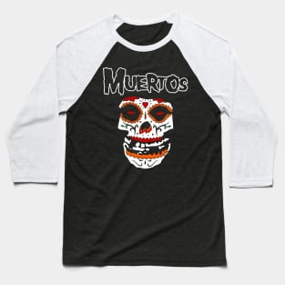 Muertos Day of The Dead Halloween Sugar Skulls Punk Rock Band Logo Baseball T-Shirt